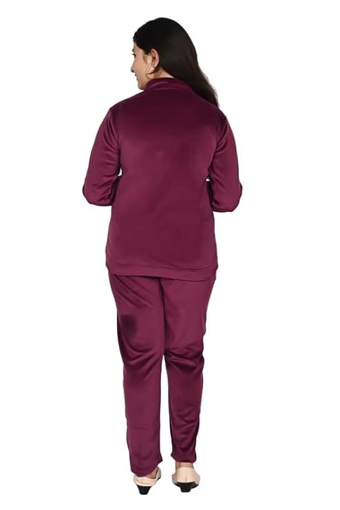 FASHIOFFLY Girls/Women Solid super soft jacket & Trouser set tracksuit/nightsuit